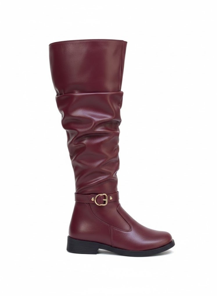 لايف ستيلاش  حذاء طويل من الجلد المريح LB-43 - نبيتي - Image 2